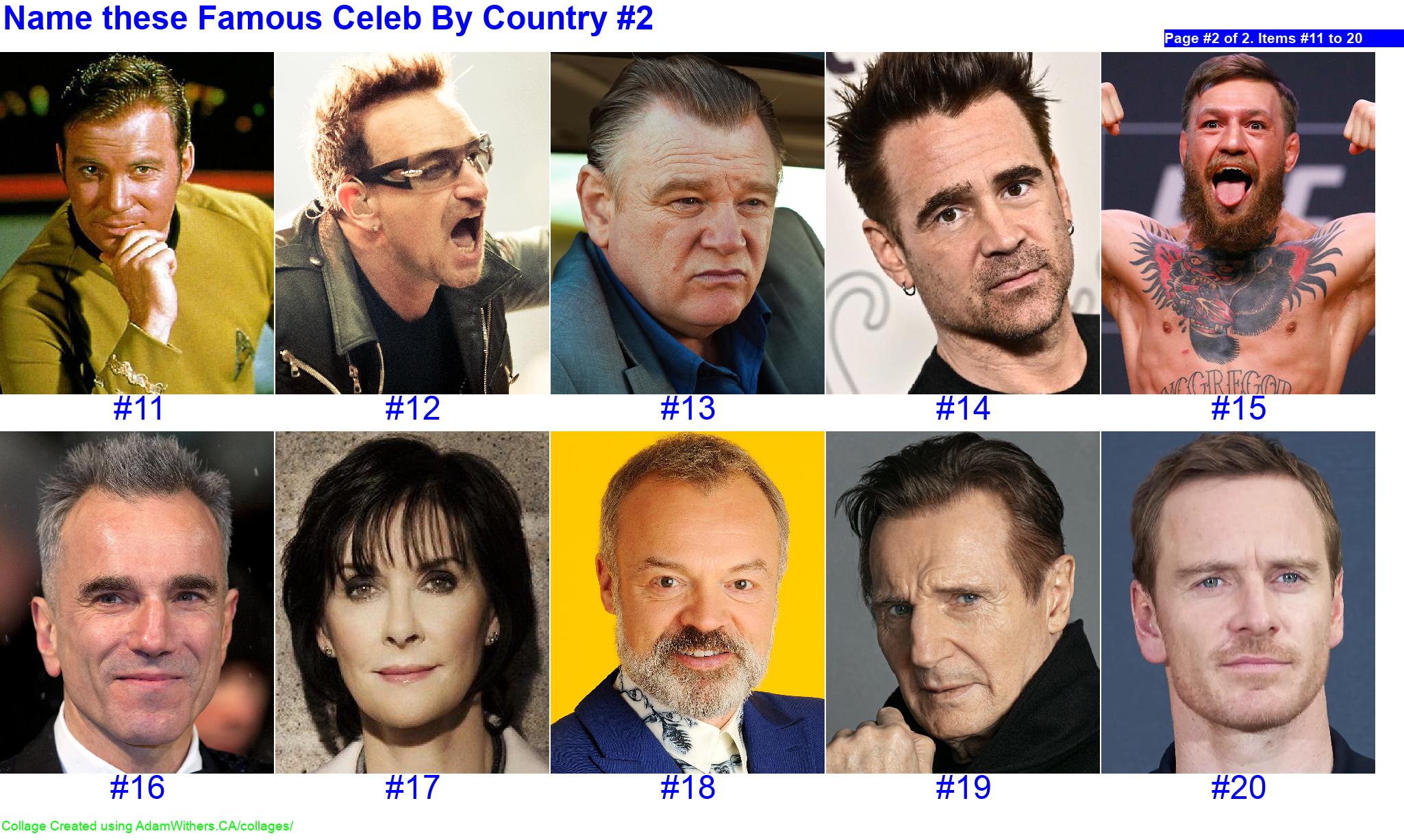 CollageC: guessMostFamousCelebByCountry2 Page 2